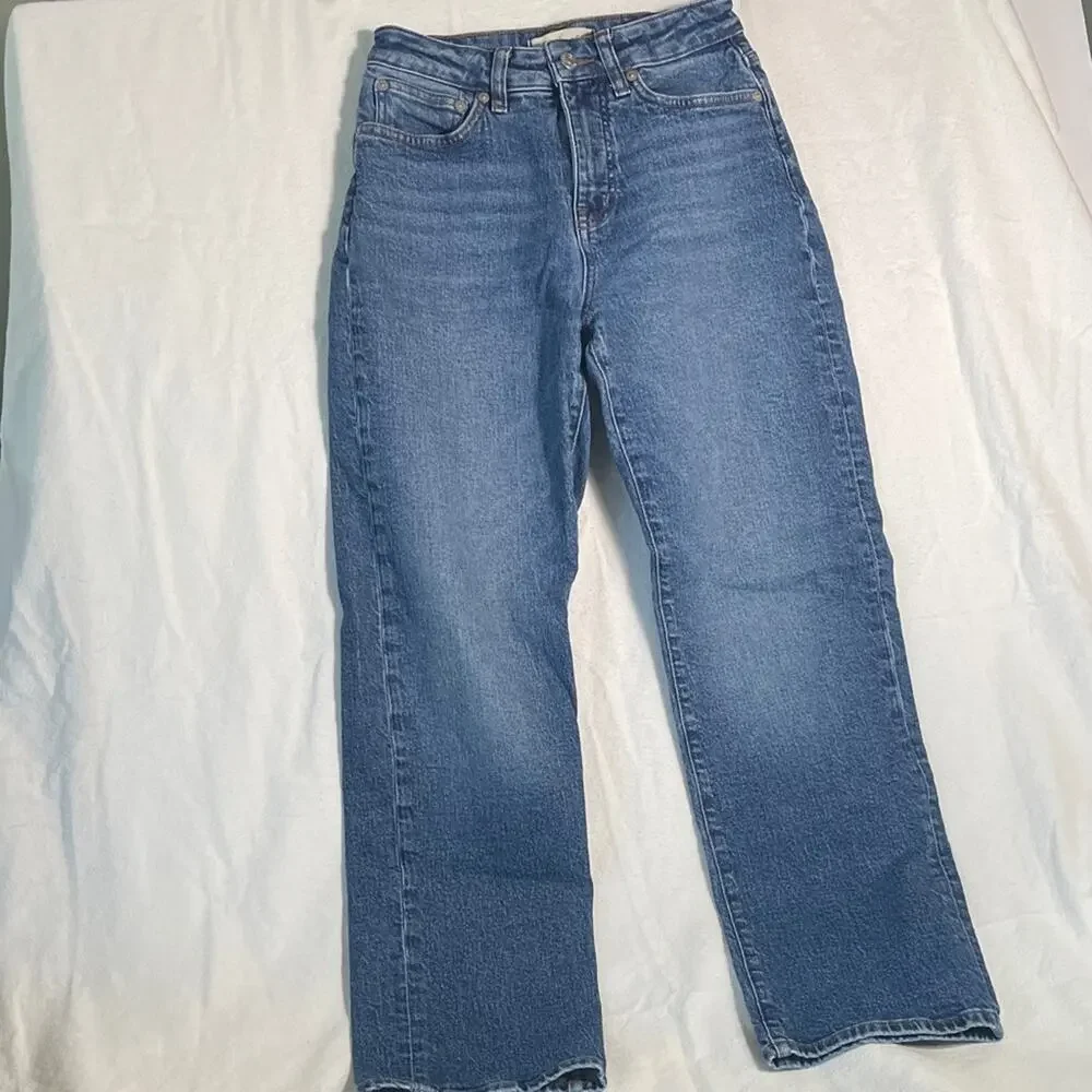 Madewell Women's Curvy 90’s Straight Leg Blue Jeans 25P
